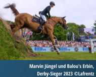 Marvin Jüngel und Balou's Erbin,  Derby-Sieger 2023 ©Lafrentz
